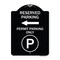 Signmission Reserved Parking Permit Parking with Symbol and Left Arrow Aluminum Sign, 24" x 18", BW-1824-23145 A-DES-BW-1824-23145 - alternate 1
